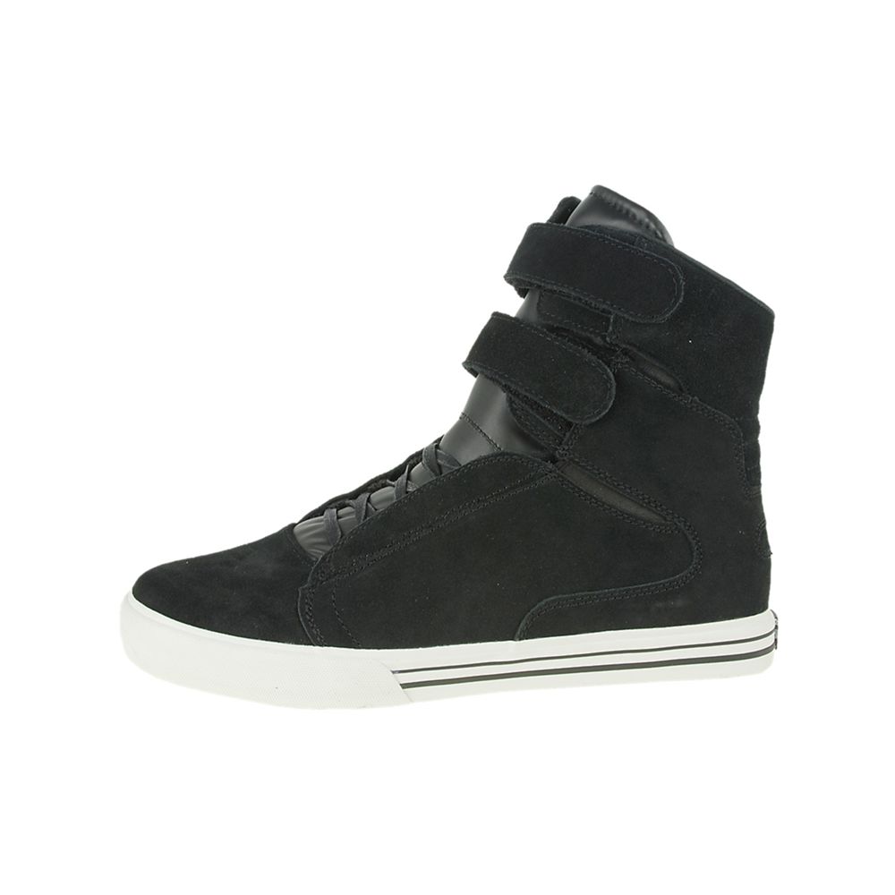 Baskets Montantes Supra TK Society Noir Black Suede/Black Homme | GLX-63392865